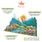 Wildflower Meadow & Mountains Pop Up Card