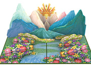 Wildflower Meadow & Mountains Pop Up Card