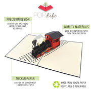 Steam Engine Train Pop Up Card