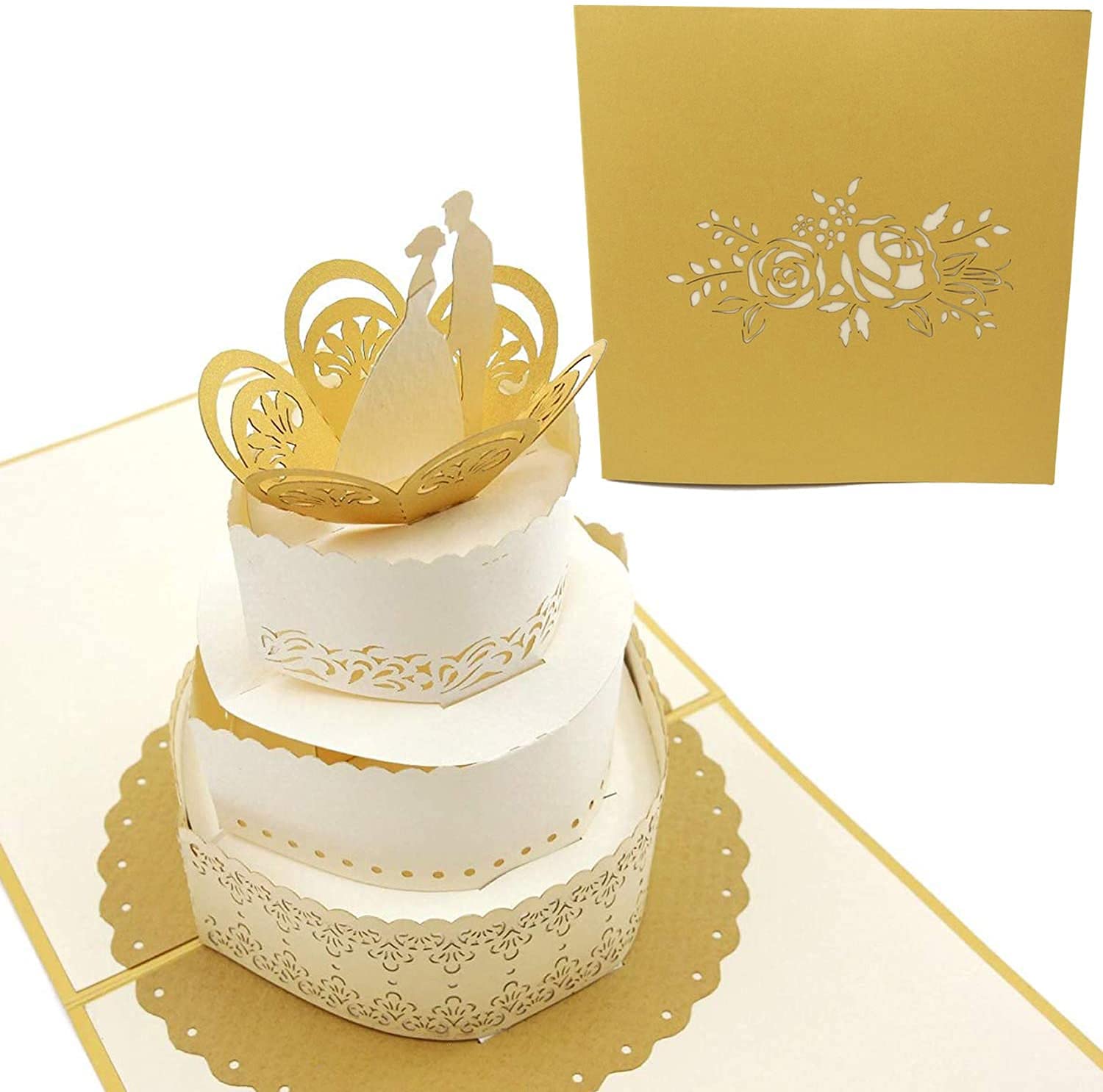 Illustrated Wedding cake Happily Ever After Cake Wedding Card | Moonpig